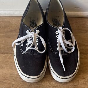 Vans Men's Black and White Canvas Sneakers or Womens Size 8